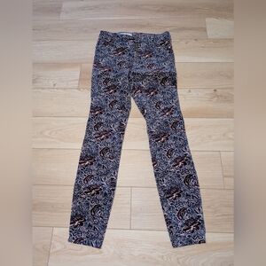 Anthropologie printed corduroy 28 TALL skinny pants